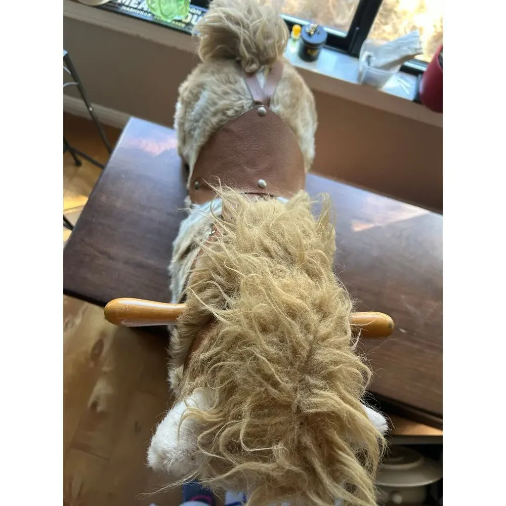 24” long vintage Trudi Giocattoli plush ride-on horse pony toy